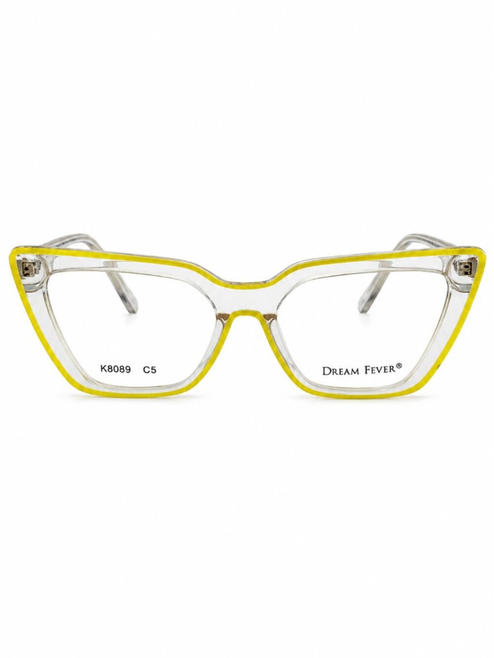 Dream Fever K8089 C5 Yellow/Clear Eyeglass Frames 53-17-142